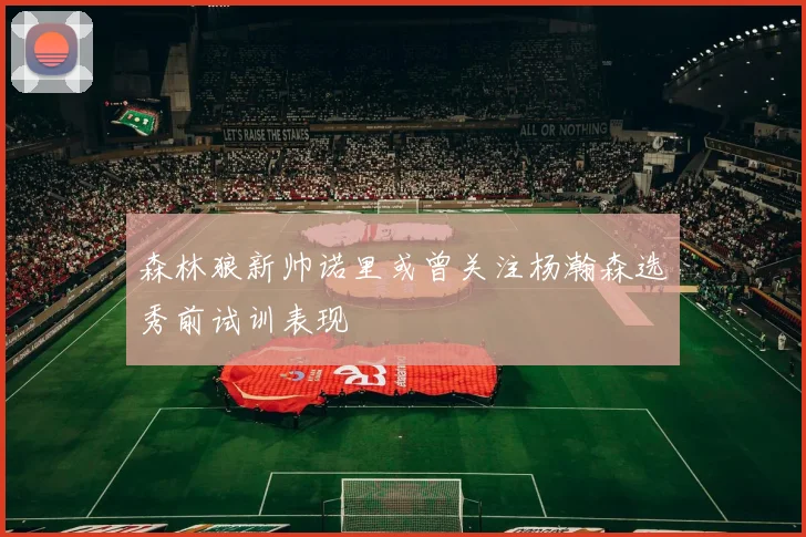 森林狼新帅诺里或曾关注杨瀚森选秀前试训表现
